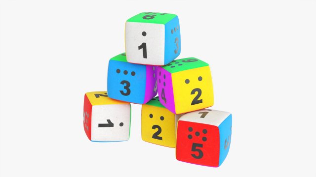 Baby Cubes Soft With Numbers 01 3D Model .c4d .max .obj .3ds .fbx .stl .blend 
