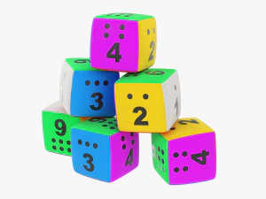 Baby Cubes Soft With Numbers 01 3D Model