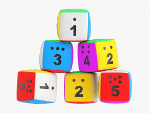 Baby Cubes Soft With Numbers 01 3D Model