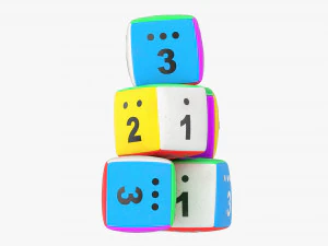 Baby Cubes Soft With Numbers 01 3D Model
