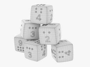 Baby Cubes Soft With Numbers 01 3D Model