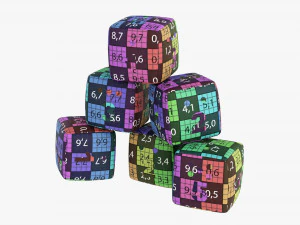 Baby Cubes Soft With Numbers 01 3D Model