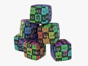 Baby Cubes Soft With Numbers 01 3D Model