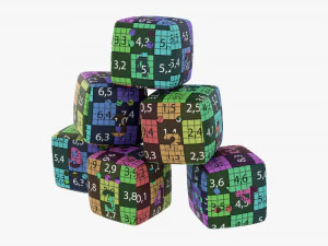 Baby Cubes Soft With Numbers 01 3D Model