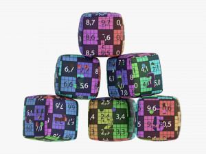 Baby Cubes Soft With Numbers 01 3D Model