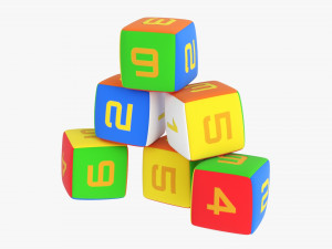 Baby Cubes Soft With Numbers 02 3D Model