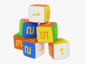 Baby Cubes Soft With Numbers 02 Model 3D