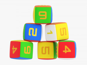 Baby Cubes Soft With Numbers 02 Model 3D