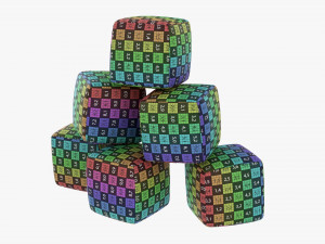 Baby Cubes Soft With Numbers 02 Model 3D