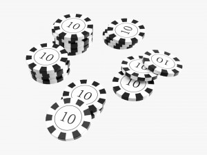 Casino Chip Stacks 01 3D Model
