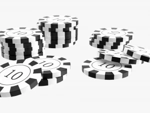 Pilhas de fichas de cassino 01 Modelo 3D