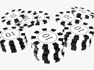Pilhas de fichas de cassino 01 Modelo 3D