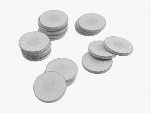 Pilhas de fichas de cassino 01 Modelo 3D