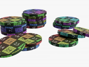 Casino Chip Stacks 01 3D Модель