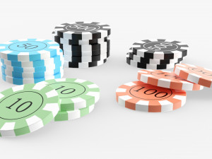 Casino Chip Stacks 02 3D Model