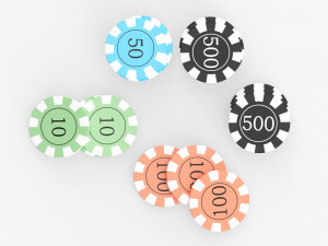 Casino Chip Stacks 02 3D Model