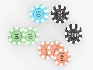 Casino Chip Stacks 02 3D Model