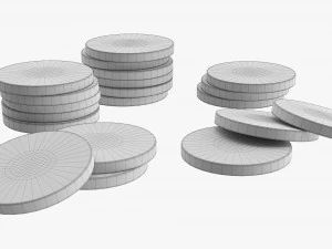 Casino Chip Stacks 02 3D Model