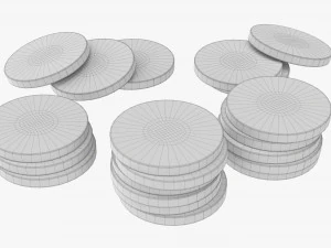 Casino Chip Stacks 02 3D Model