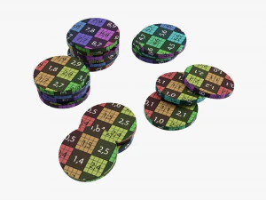 Casino Chip Stacks 02 3D Model