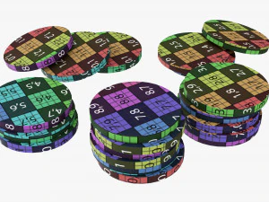 Casino Chip Stacks 02 3D Model