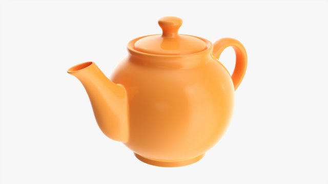 Ceramic Teapot 01 3D Модель .c4d .max .obj .3ds .fbx .stl .blend 