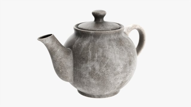 Ceramic Teapot 02 3D Model .c4d .max .obj .3ds .fbx .stl .blend 