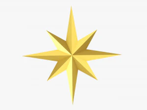 Świąteczna Złota Gwiazda Model 3D