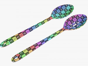 Cooking Spoon 2-Piece Set 3D Model