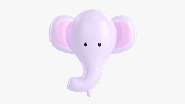 Decoration Foil Balloon 10 Elephant Model 3D .c4d .max .obj .3ds .fbx .stl .blend 