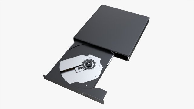External Dvd Usb Drive 3D Модель .c4d .max .obj .3ds .fbx .stl .blend 