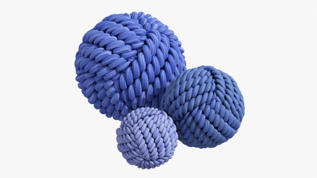 Fabric Balls Decoration 3D Model .c4d .max .obj .3ds .fbx .stl .blend 
