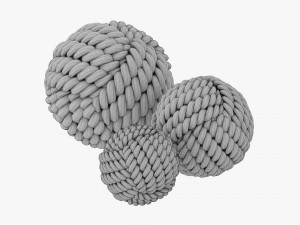 Fabric Balls Decoration 3D Model