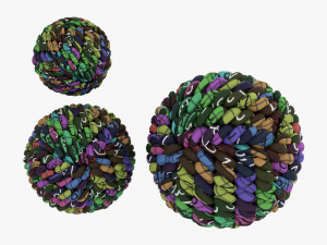 Fabric Balls Decoration 3D Model