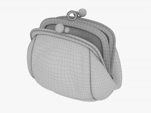 Female Coin Purse Open 3D Model