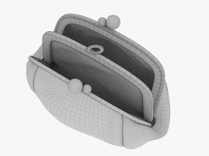 Female Coin Purse Open 3D Model