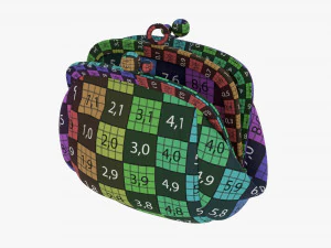 Female Coin Purse Open 3D Model