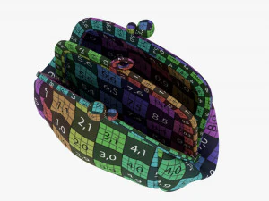 Female Coin Purse Open 3D Model