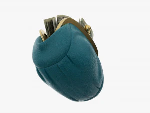 Female Purse With Banknotes 3D Model