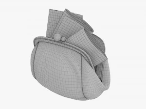 Female Purse With Banknotes 3D Model