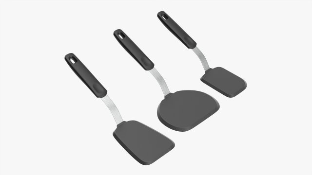 Kitchen 3-Spatula Set Modelo 3D .c4d .max .obj .3ds .fbx .stl .blend 