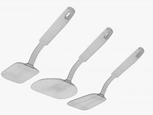 Kitchen 3-Spatula Set 3D Model