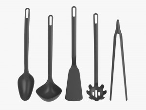 Kitchen 5-Piece Utensil Set 3D Model