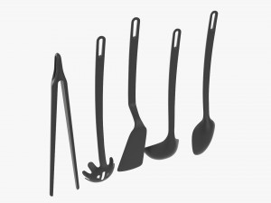 Kitchen 5-Piece Utensil Set 3D 模型