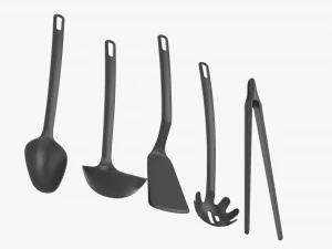 Kitchen 5-Piece Utensil Set 3D Model