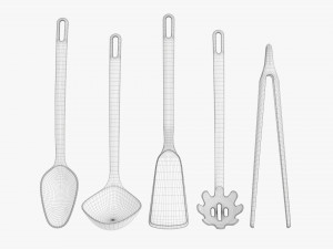 Kitchen 5-Piece Utensil Set 3D 模型