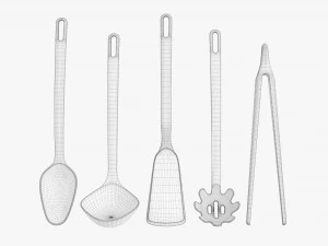 Kitchen 5-Piece Utensil Set 3D Model