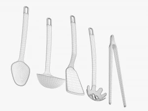 Kitchen 5-Piece Utensil Set 3D Model
