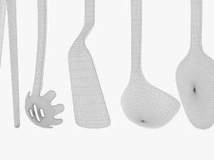 Kitchen 5-Piece Utensil Set 3D Model