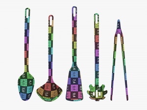 Kitchen 5-Piece Utensil Set 3D 模型